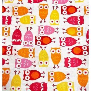 Robert Kaufman Urban Zoologie Pink Owls, 1 yd cotton fabric